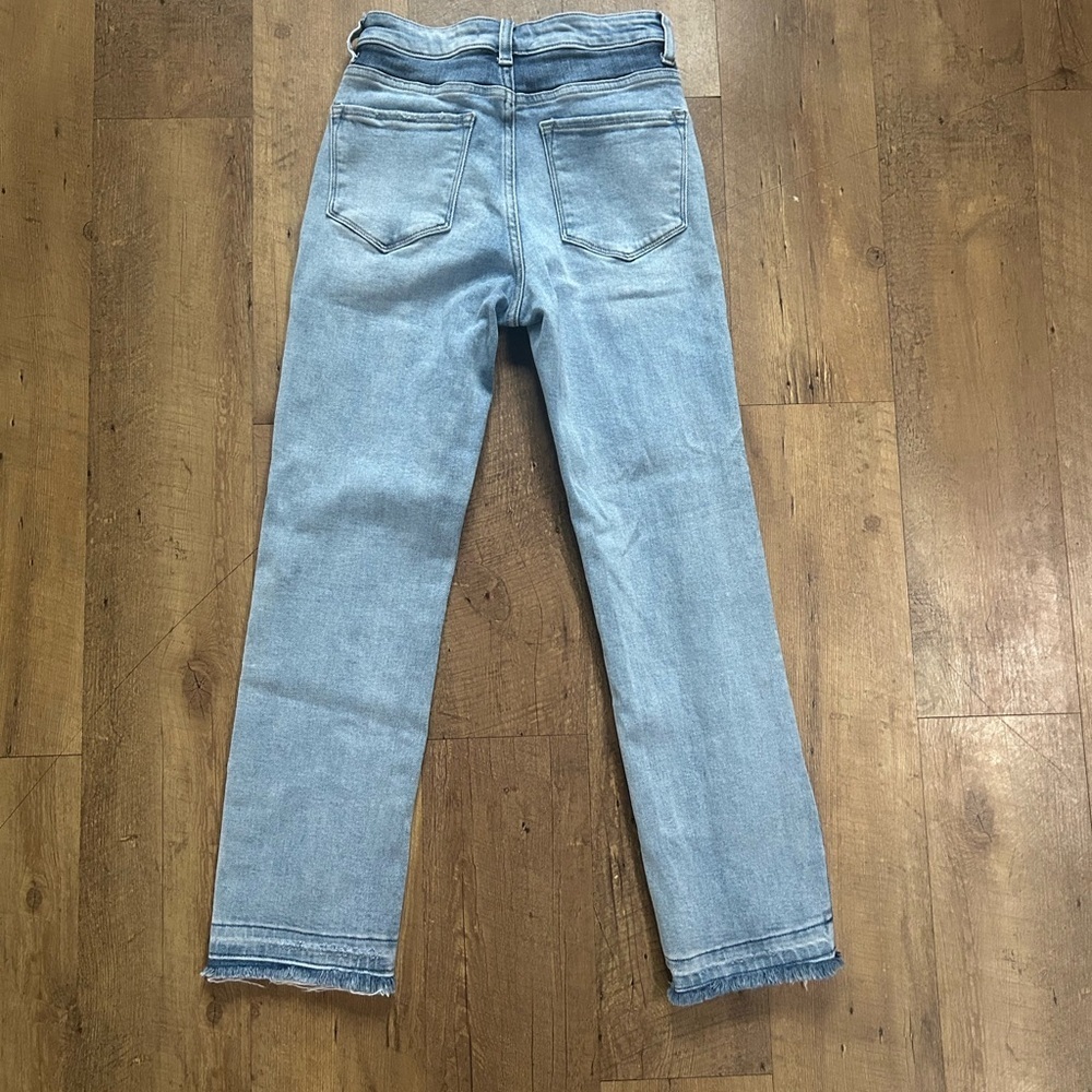 Flying Monkey High Rise Two-Tone Panel Skinny Cropped Ankle Jeans | Size 25 - Picture 2 of 10
